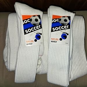 Over the knee / thigh-high white soccer sock. I have 1 pair left.